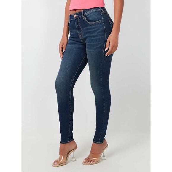 True Religion Women’s HALLE HIGH-WAISTED SUPER SKINNY BLUE DENIM JEANS | NEW!! - Picture 15 of 16